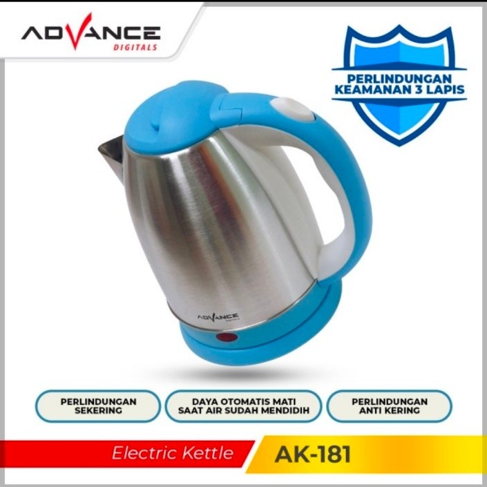 Advance AK-181 Teko Listrik Stainless Pemanas Air Electric Kettle 1.8L