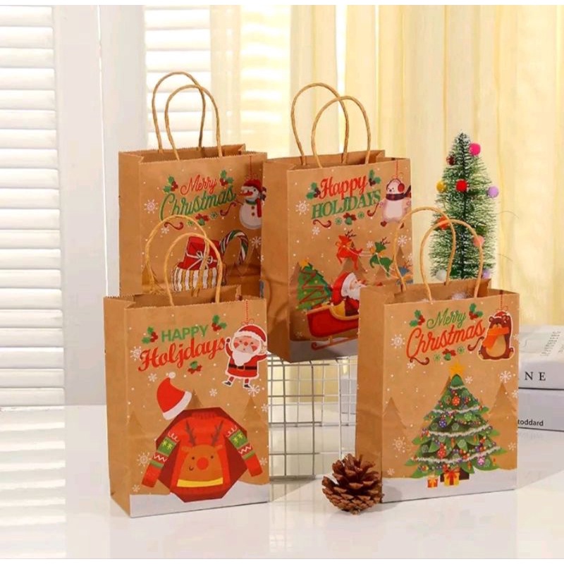 

Paperbag christmas goodie bag natal (5pc)
