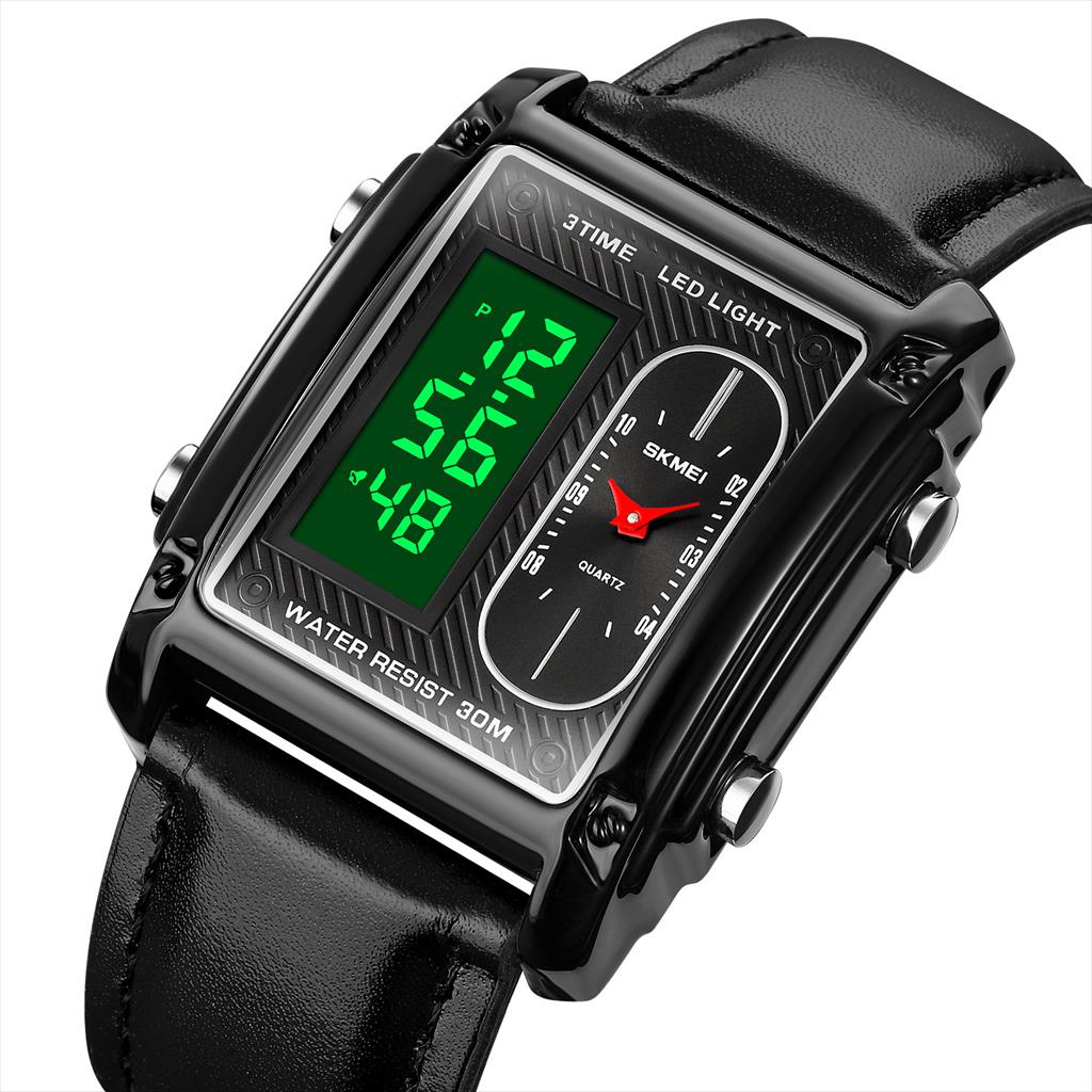 Jam Tangan Digital SKMEI 1868 Kulit dan Stainless Steel Water resist