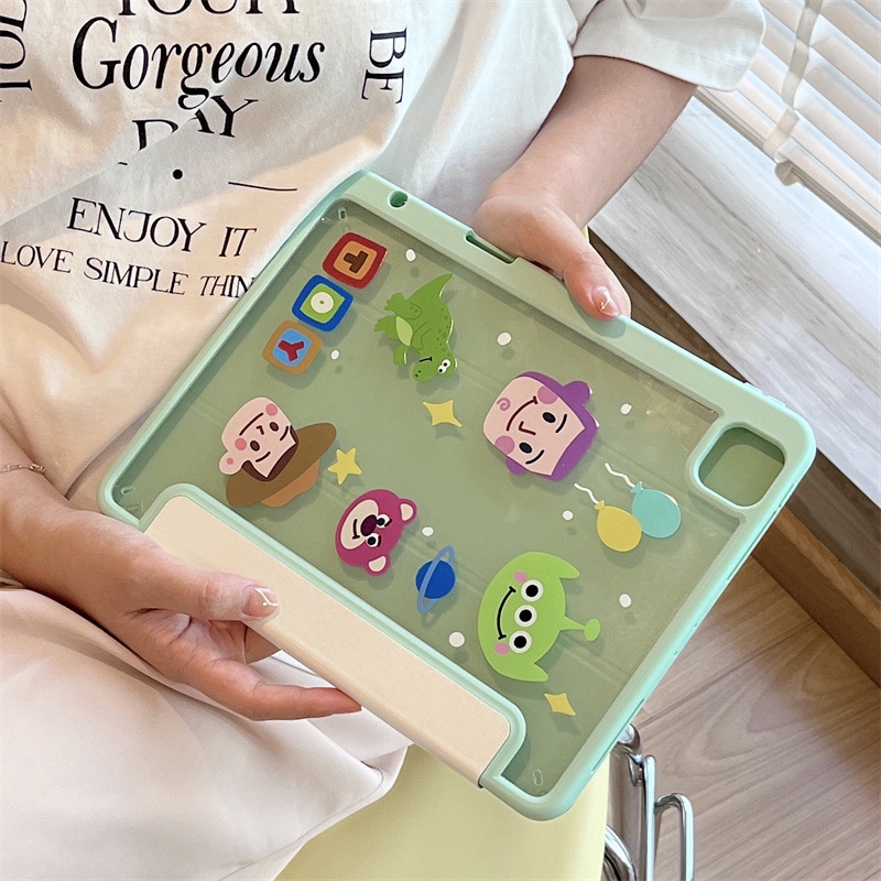 Case Transparan Magnetik Buzz &amp; Pooh Untuk IPAD Pro 11/ 12.9 / 7th-8th/10.2 / Air 3 Pro 10.5 / Air 4 2020