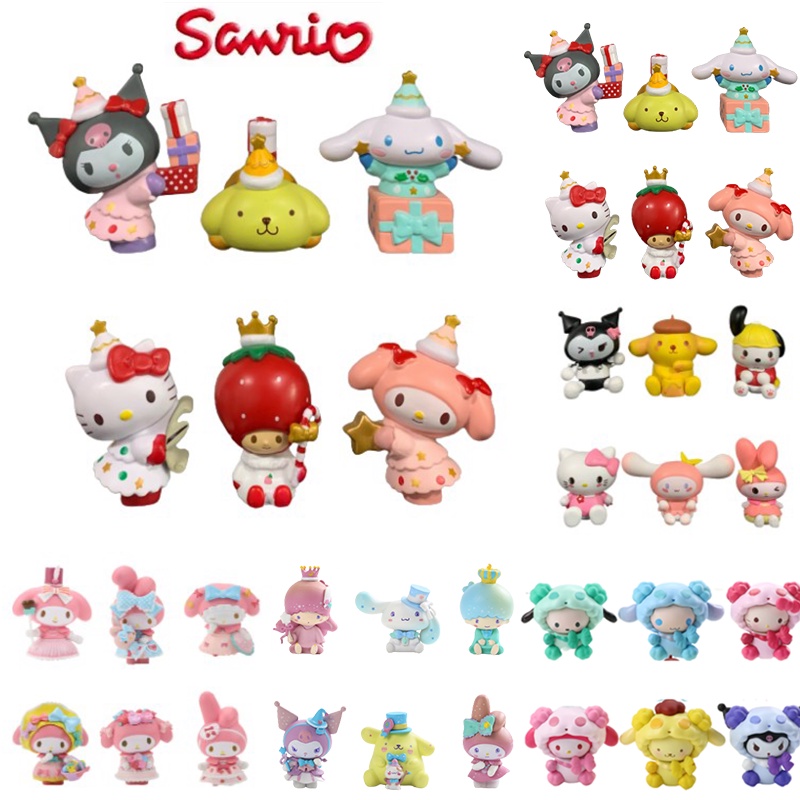 6pcs/set Mainan Boneka Sanrio Melody Figure My Cake Topper Collection Dewasa Anak Untuk