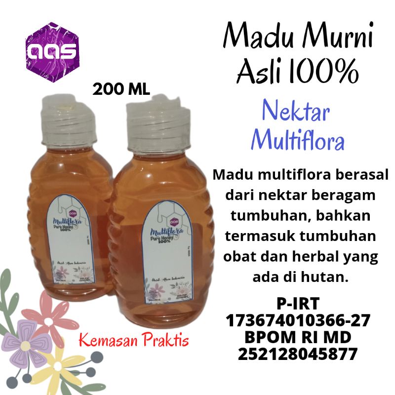 

MADU Honey Alami MURNI ASLI Madu MULTIFLORA Sudah BPOM RI MD 200ML/260GR