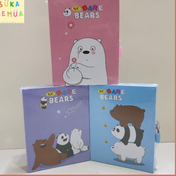 

(W-5-E➸) Buku Diary WBB WE BARE BEARS BEAR dalam box + gembok // Note Book Notebook Buku Catatan Harian Hardbox Tebal Dengan Kunci Gembok Murah Lucu Imut Bagus Karakter Icon MIniso - warna pink biru ungu - COD ( Bandung ) langsung kirim