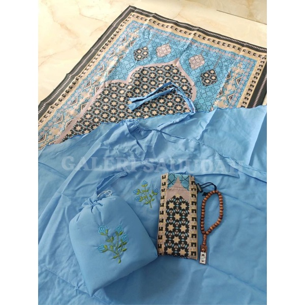 Promo Full Set Sajadah + Mukena Traveling Series Katun Premium Adem Dewasa - Mukena Travel Mini