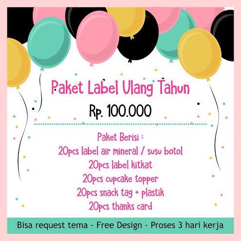 

[BISA COD] Paket label ulang tahun 100rb