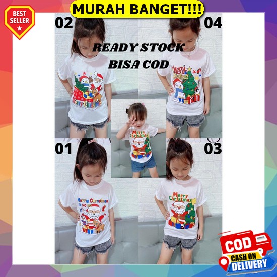 Ready Stok Baju Kaos Natal Anak / Baju Natal Terbaru / Kaos Natal Terbaru / Kaos Natal Anak / Kaos N