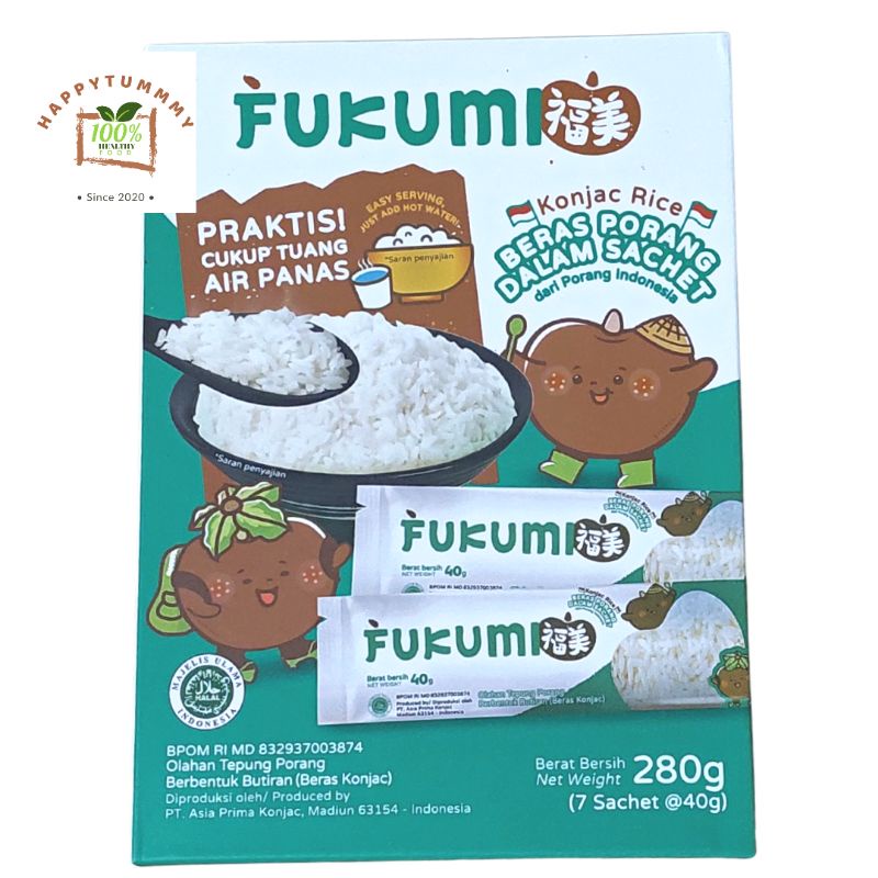 HPT - FUKUMI BERAS PORANG PER BOX- Fukumi Shirataki Beras Konjac Rice Diet PER BOX isi 7 sachet x @40gr