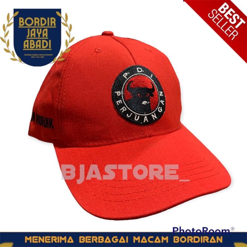 Topi PDI Perjuangan Merah - Free Bordir Nama