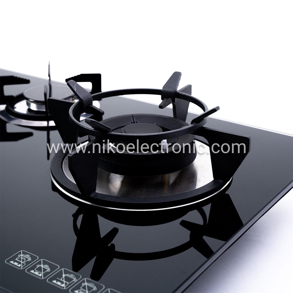 NIKO kompor Gas Kaca Tanam 3 Tungku Kokana 3.0 Black - Garansi Resmi 1 Tahun