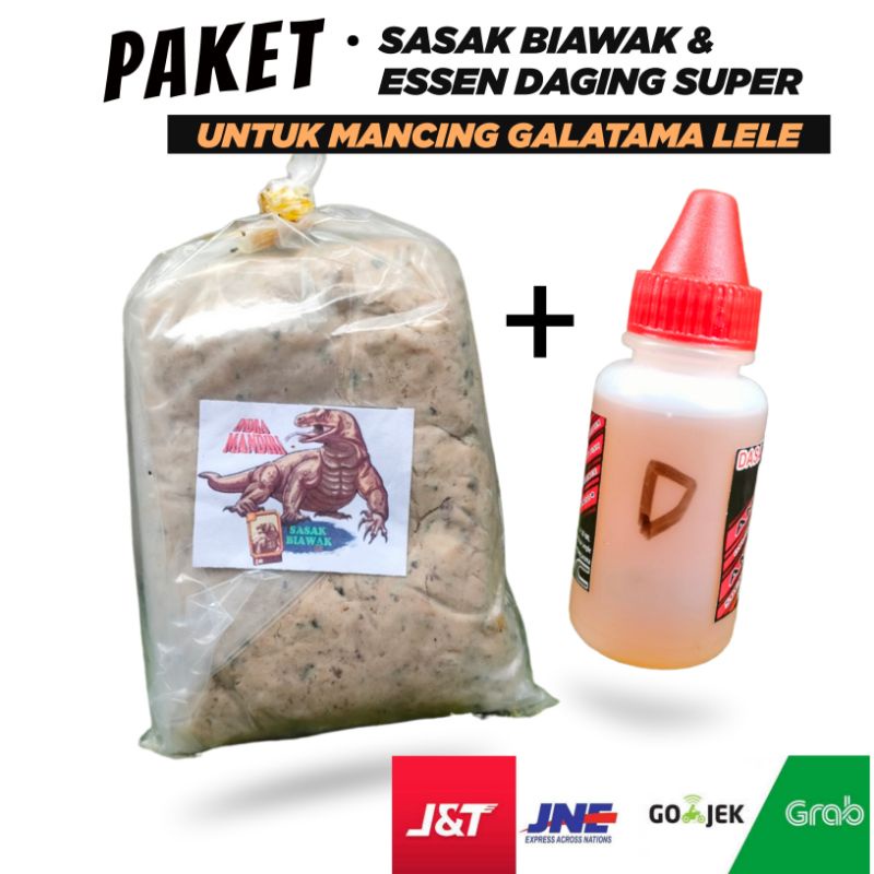 Umpan Olahan GT Lele Siap Pakai Sasak Biawak Plus Essen Daging Untuk Mancing Galatama Lele