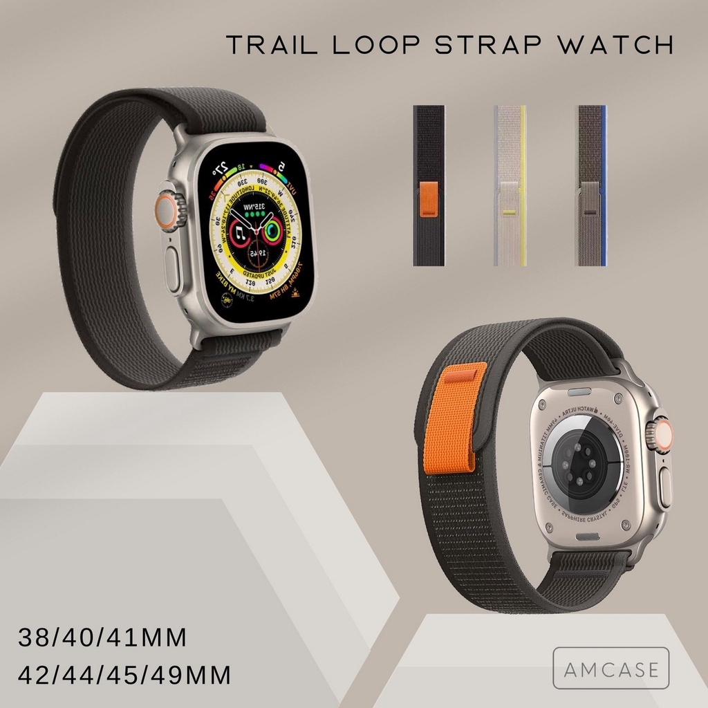 ( TANPA JAM ) TRAIL LOOP NYLON | TALI STRAP WATCH - SERIES ULTRA 8 7 6 5 4 3 2 1 SE | SIZE 38mm 40mm 41mm 42mm 44mm 45mm 49mm | Tali strap sport band apple watch iwatch smartwatch