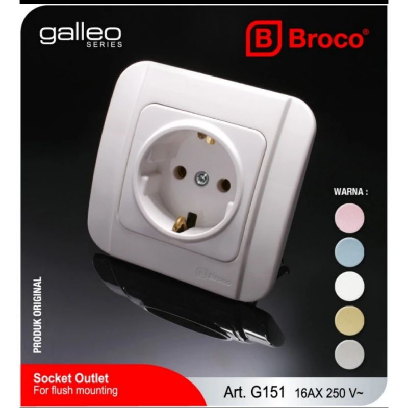 STOPKONTAK BROCO GALLEO Socket Outlet G151 16AX 250V