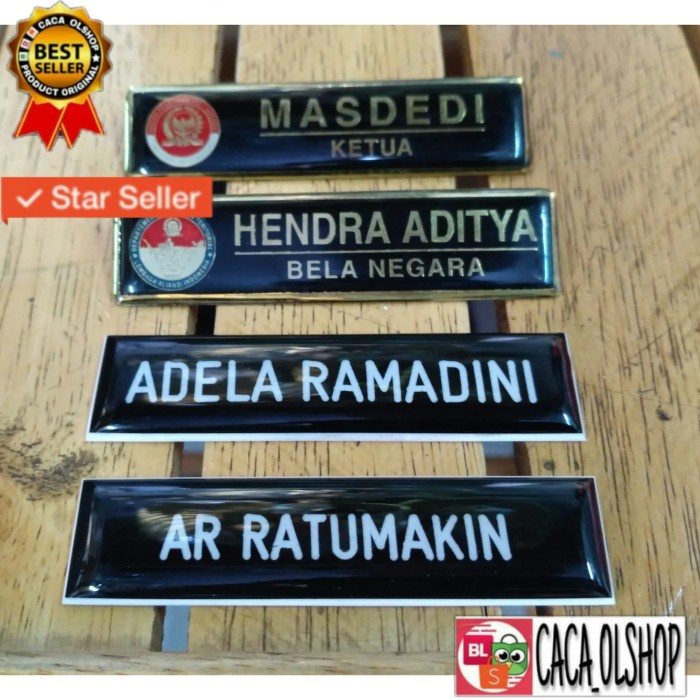 

BERGARANSI Papan Nama PDHName Tag Kuningan Gravo Lapis Resin PenitiPakuMagnet Code 1991