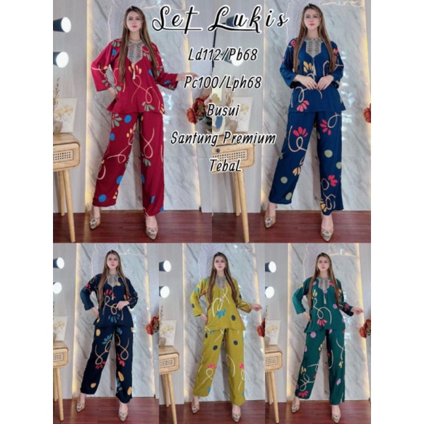 TERBARU ONE SET WANITA KEKINIAN ZEMA LUKIS SETELAN KEKINIAN RESLETING DEPAN ORIGINAL BATIK PEKALONGAN SETELAN WANITA RAYON PREMIUM PANJANG CELANA 90 CM RAYSHA GALERY WDN_fashion sapasara.collection LM11_fashion fiza collection_14 setelan wanita jejee.id