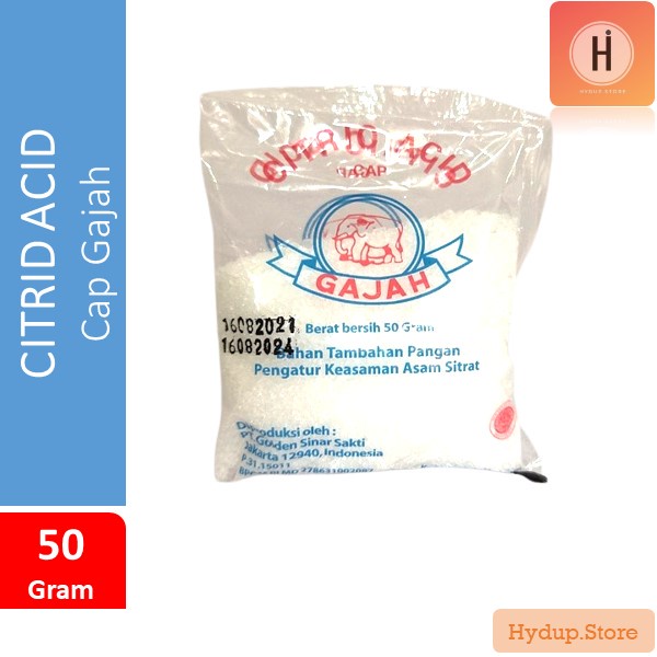 

Citric Acid / Citrun Cap Gajah 50 Gr