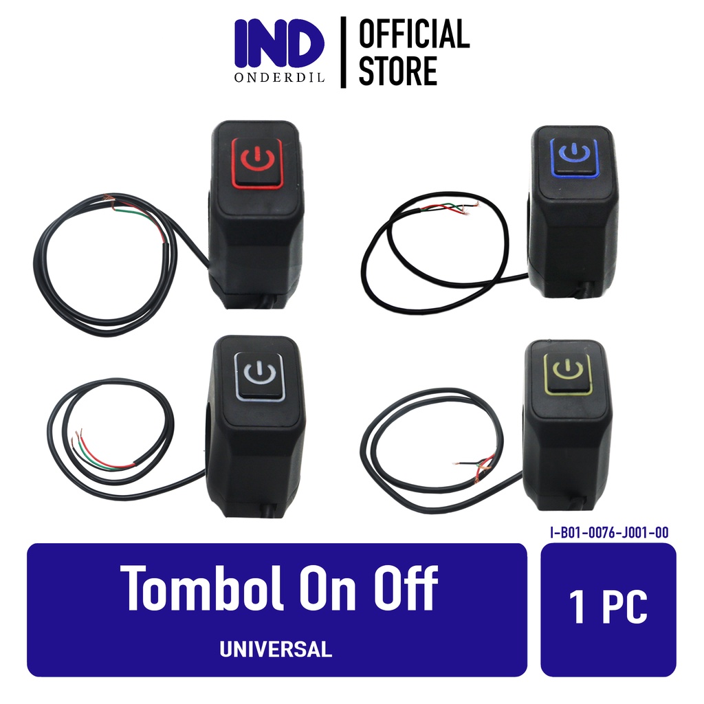 Jual Tombol-Saklar-Swit-Switch On-Off 1 Tombol LED Stang-Setang Untuk ...