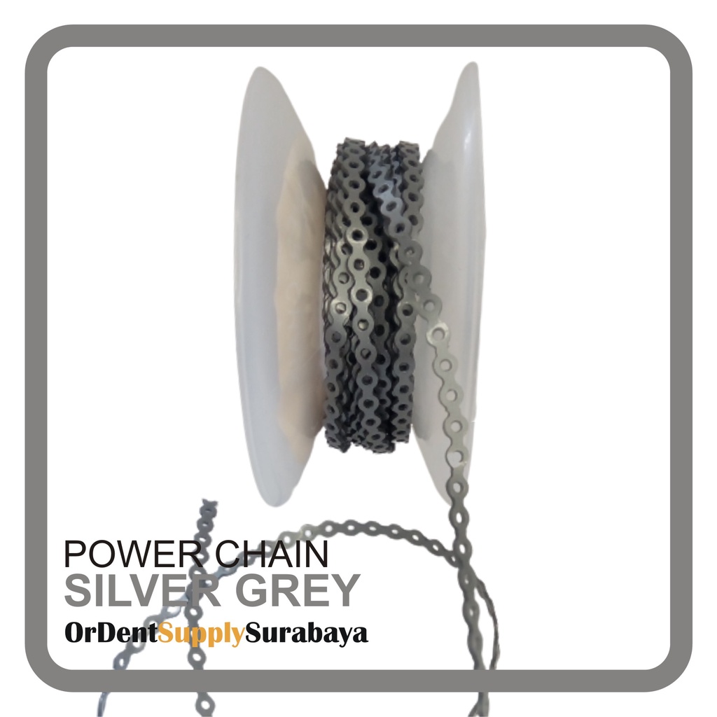 Jual Power chain karet behel 1 mtr SILVER GREY Shopee Indonesia