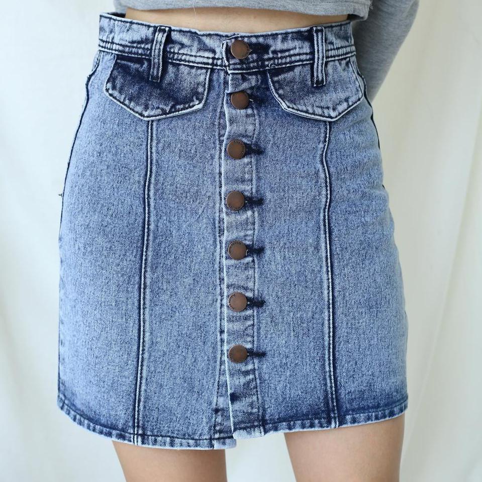 Rekomendasi Kimberlycollection Rok Jeans Pendek Snow Kancing depan hidup