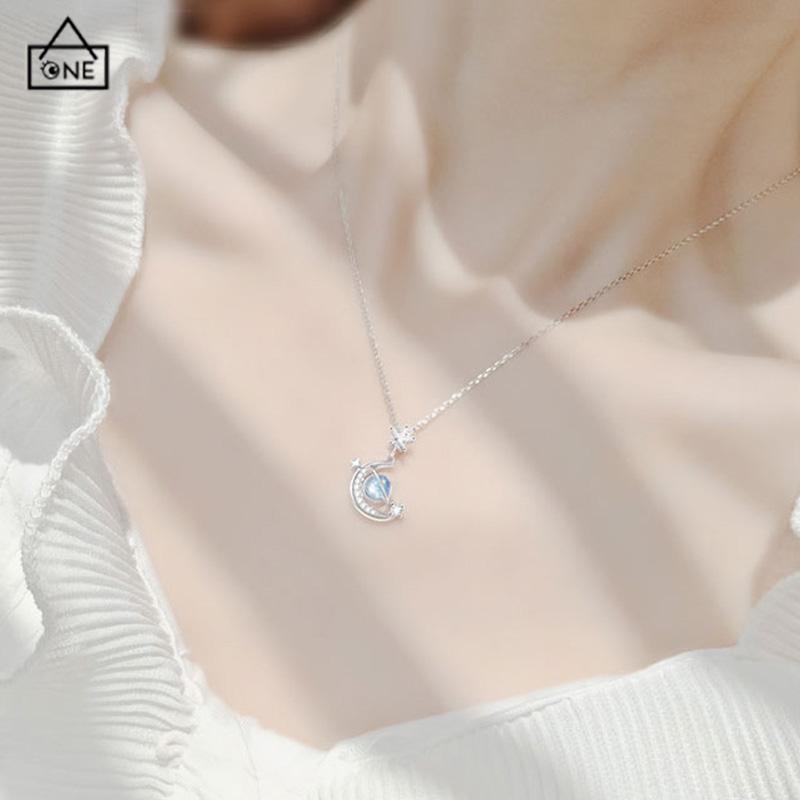 COD❤️Kalung Rantai Selangka Perak Gaya Korea Liontin Zircon Untuk Perhiasan Wanita-A.one