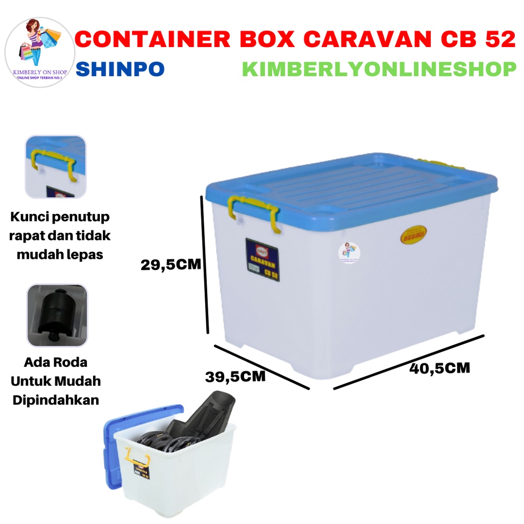 Box plastik menyimpan serbaguna container box Shinpo Caravan CB 52