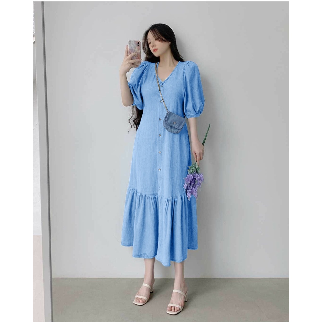 (AMD) GAMIS MIDI JASMINE OVERSIZE REMPEL DRESS ATASAN WANITA CRINCLE AIRFLOW