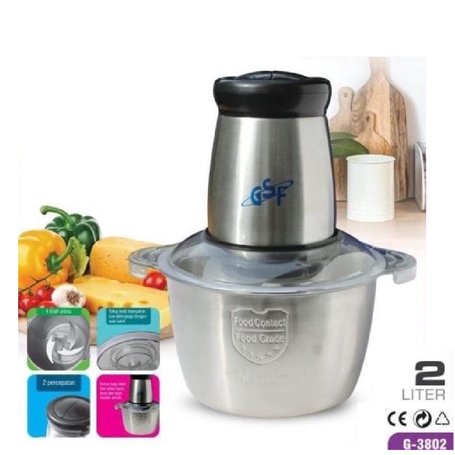 Chopper Blender Penggiling Daging Stainless GSF G-3802