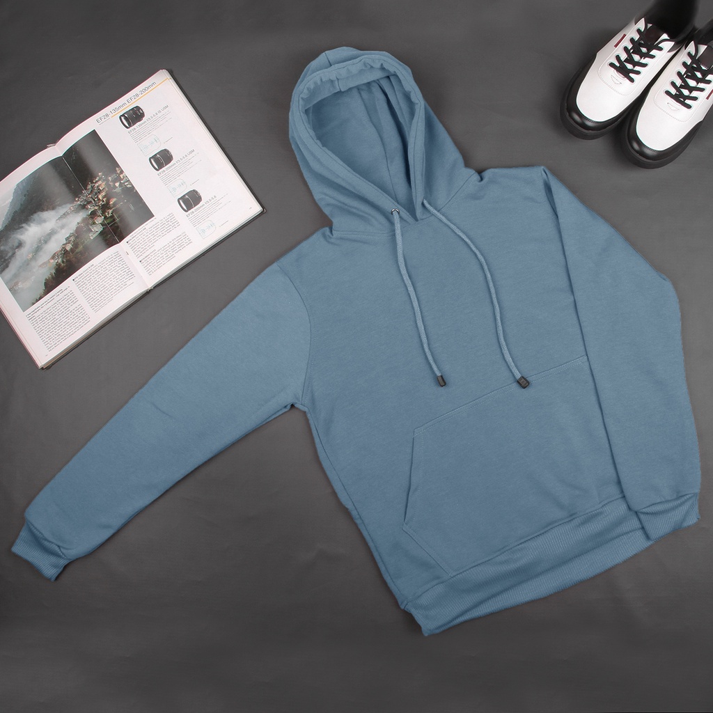 Buffback Sweater Hoodie Polos - Steel Blue