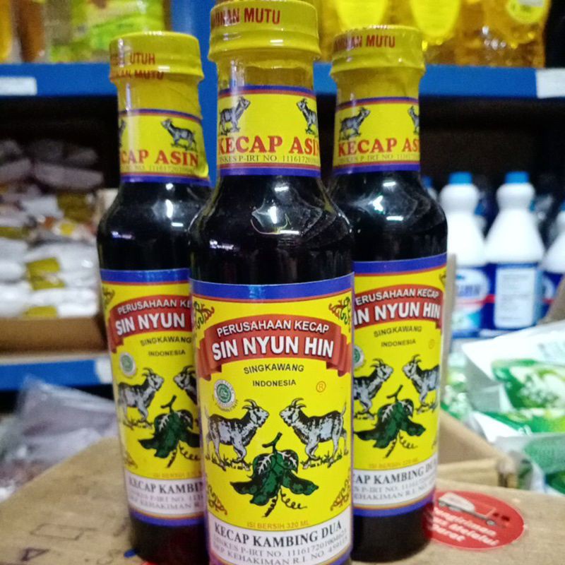 

kecap asin kambing dua 320 ml kemasan botol kecil dan botol plastik