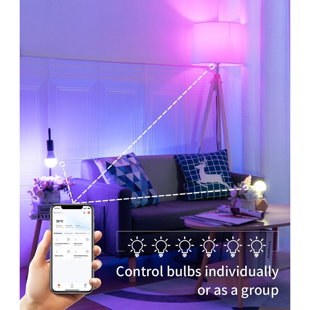 TUYA Lampu Bohlam RGB Smart Bulb Bluetooth Control E27 10 W - TY-10W