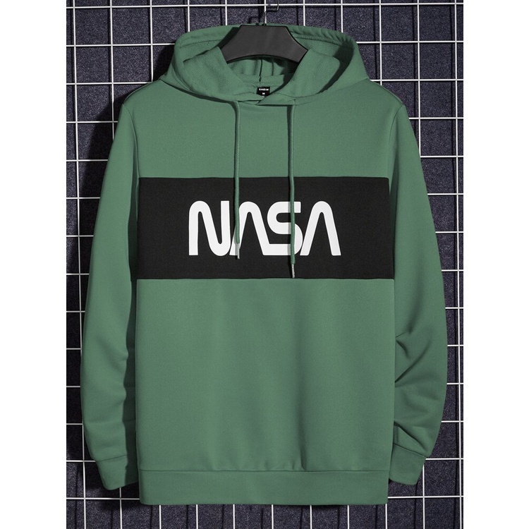 NASA BLOCK Jumper Hoodie II  Sweater Hoodie Trendy II Sweter Oblong Topi Sz M - XL ( Pria &amp; Wanita / Anak &amp; Dewasa )