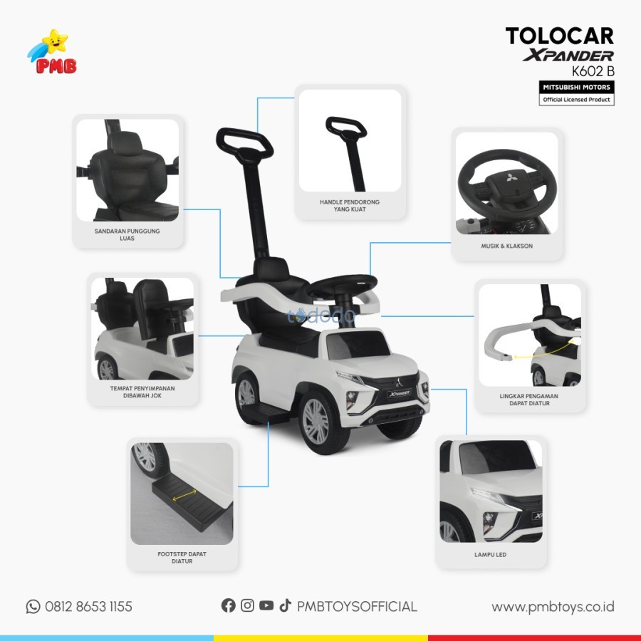 Mainan Mobil Dorongan Anak Tolo Car Tolocar PMB Expander  K602 / K602B/ K602C