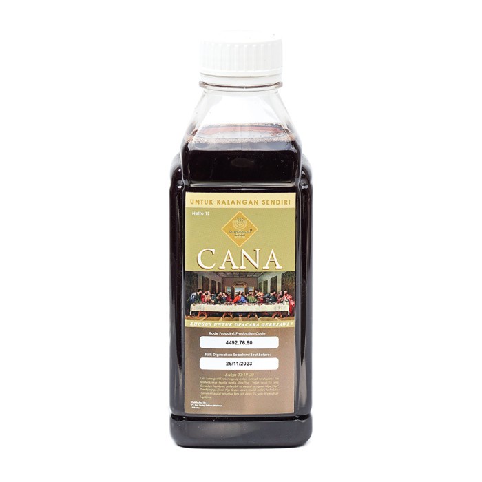 

READY-TO-DRINK-SIAP-MINUM- ANGGUR PERJAMUAN KUDUS CANA TYPE / SACRAMENTAL DRINKS ROS GUNG 1L