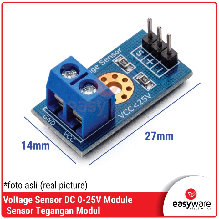 Voltage Sensor Module Sensor Tegangan 0-25V