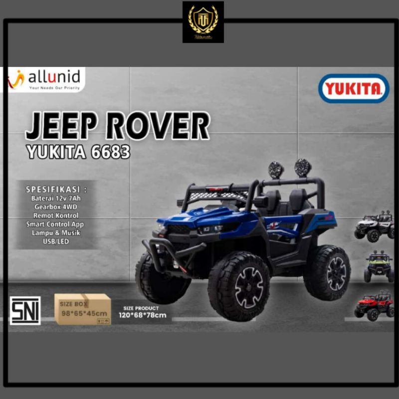mobil aki Jeep Rover Yukita 6683 With music and remote control