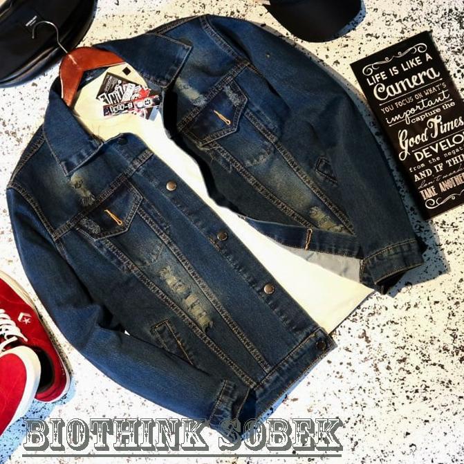 Murah Jaket Jeans Pria Terbaru Z-NINE Ariel Noah Motif Polos Dan Sobek Jaket Denim Khaky-Grey-Hitam 