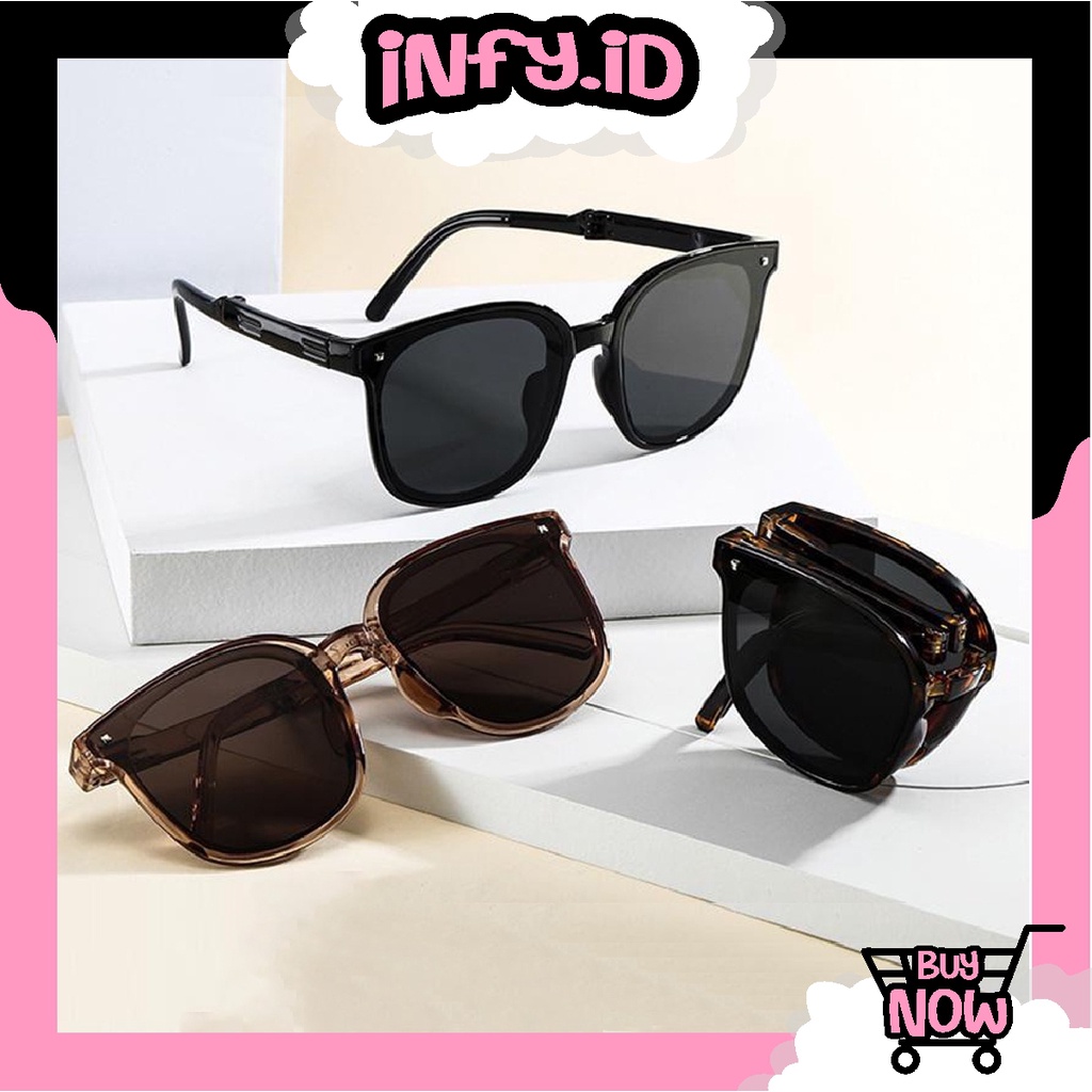 INFY - Kacamata Hitam Terbaru bisa di LIPAT Sunglasses Anti-UV Kacamata Fashion Korea G028