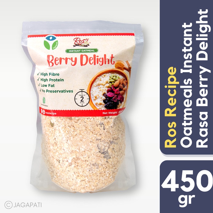 

✿ BISA COD✿ Ros Recipe - Instant Oatmeal Berry Delight 450gr - Makanan Sehat