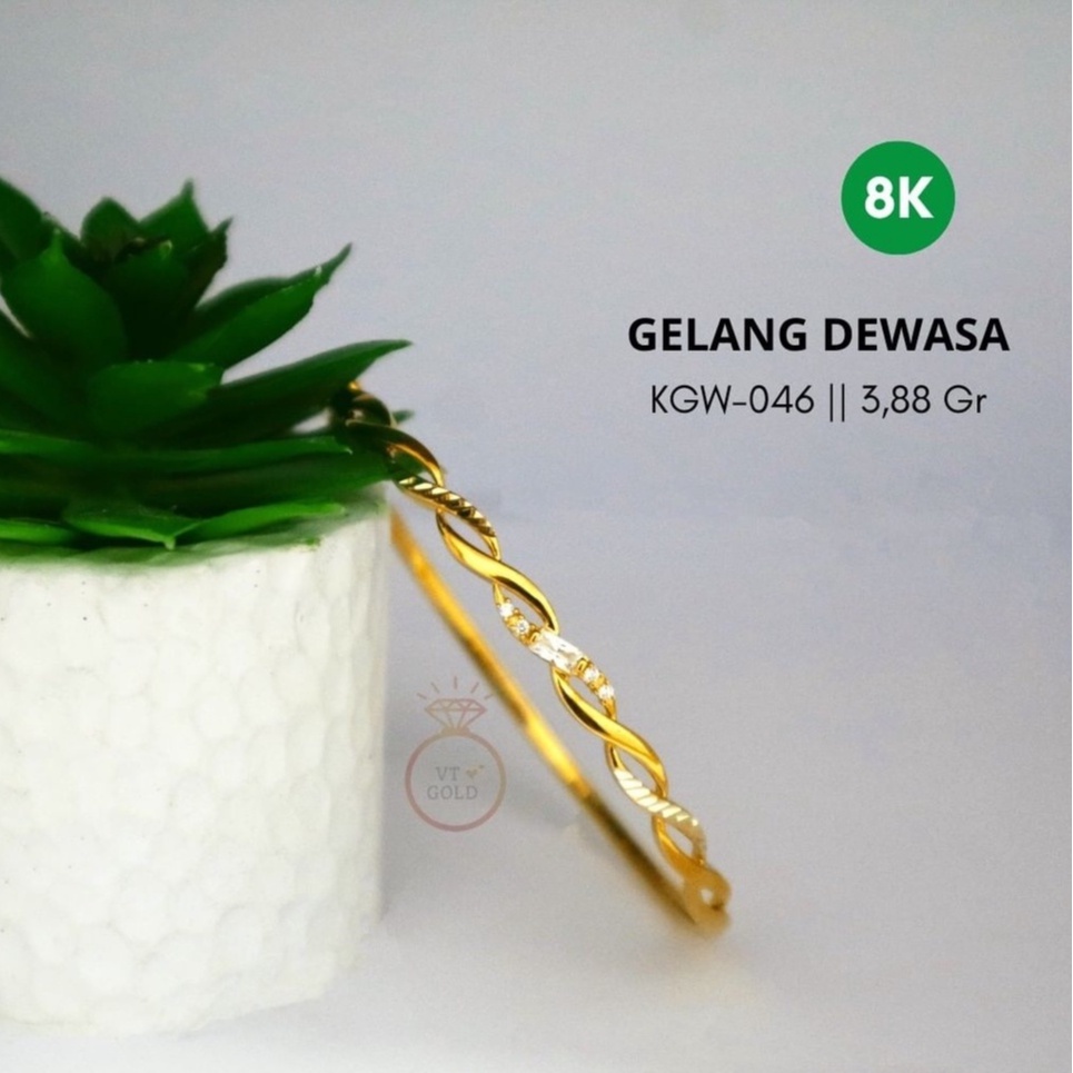 Gelang Emas Wanita Kadar 8k (375) - Gelang Bangle Lilit