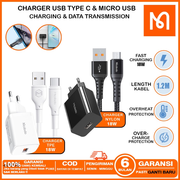 Kepala Charger Infinix Asus Realme FAST Charging 10w 18w-45w MCDODO
