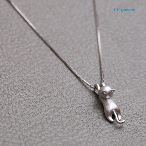 [LS]Lovely Jumping Matte Cat Charm Liontin Kalung Wanita Gadis Perhiasan Hadiah Natal