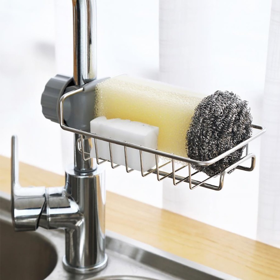 Faucet Rack Stainless Steel Hanging Sink Rak Kran Air