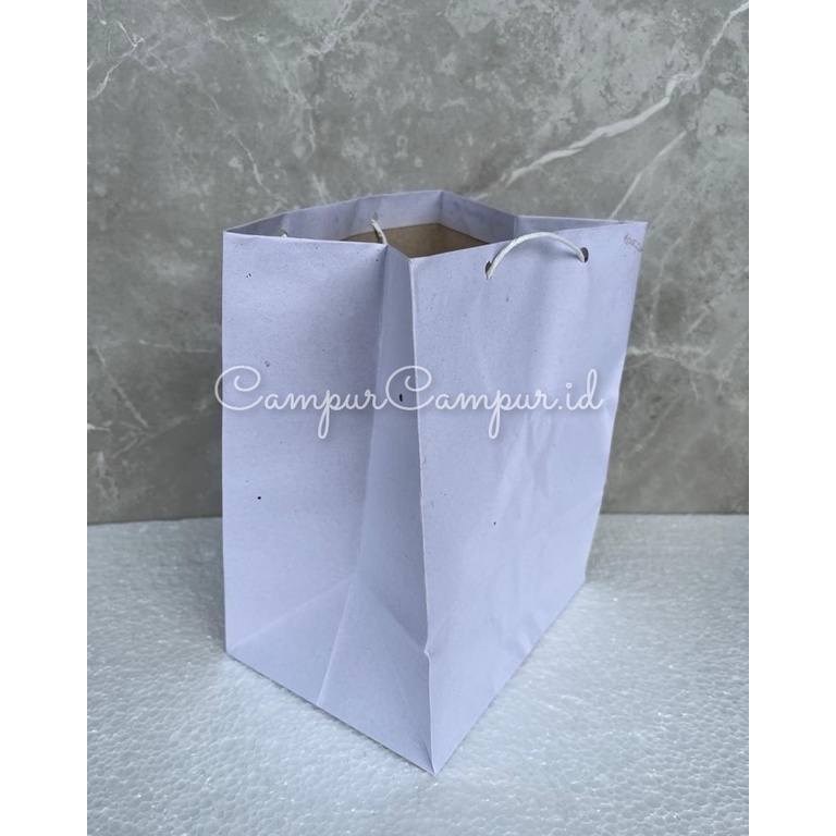 

Paperbag Putih Polos 18x12x23 Packing Olshop Tas kado Packaging Baju Tas Kertas Putih