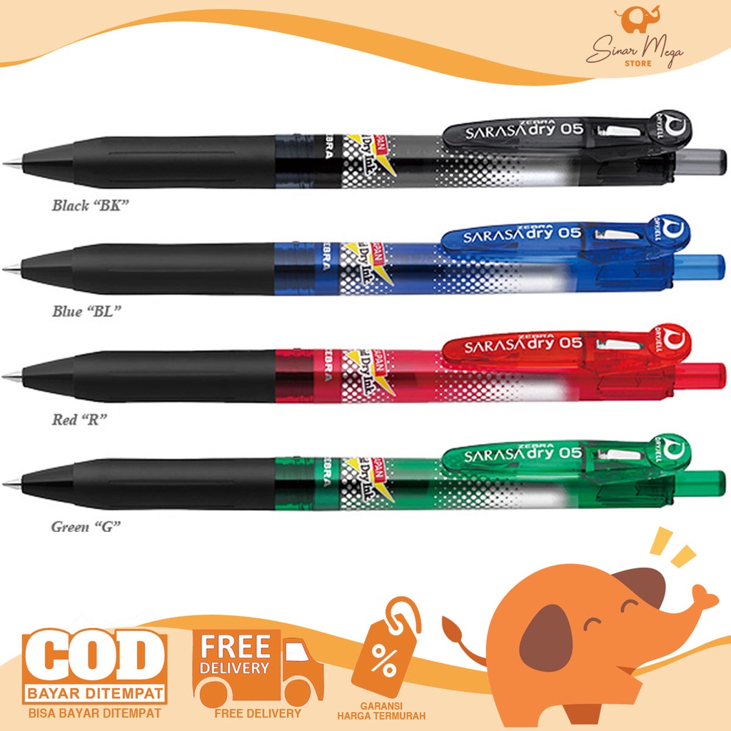 

Zebra Sarasa Gel Pen Pulpen Dry 0,5 / Ballpoint Pena Murah Berkualitas