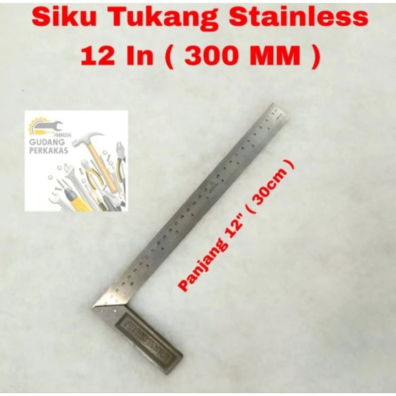 

Siku Tukang 12" RRT - Penggaris Mistar Sudut 30CM 300MM