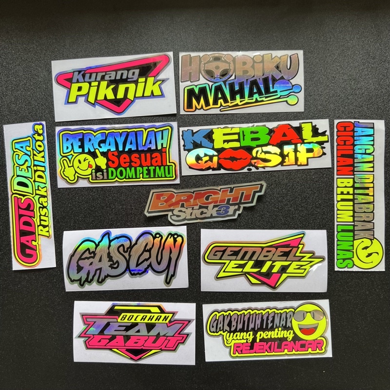 STICKER stiker HOBIKU MAHAL GEMBEL ELITE KEBAL GOSIP Cutting