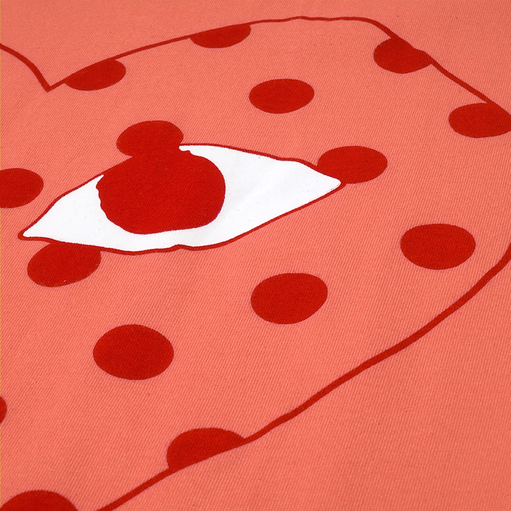 CDG Play Red Heart Polkadot T-Shirt Orange