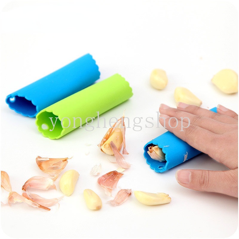 Kreatif Silikon Pengupas Kulit Bawang Putih Penghilang Kulit Garlic Stripper Tabung Manual Mengupas Alat Dapur Gadget Warna Acak