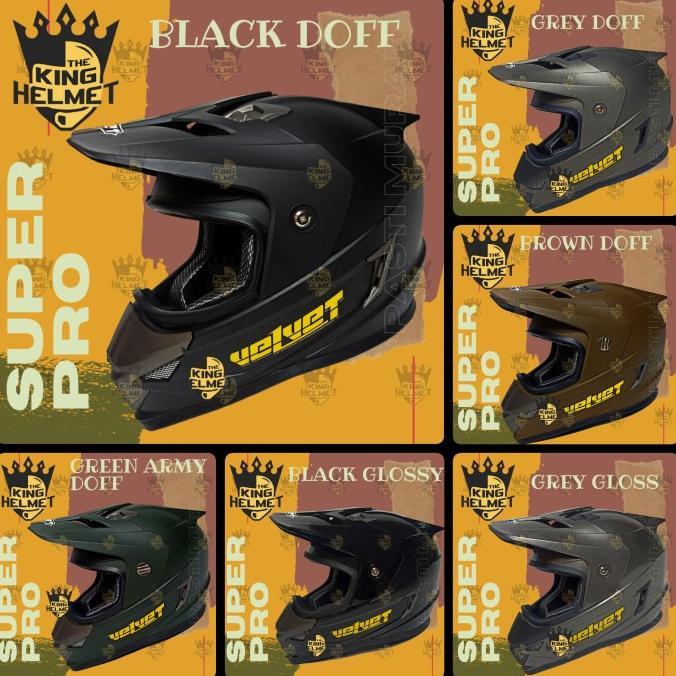 Sale Helm Super Pro Solid Model Mds Super Pro Semi Cross Full Face Trail Termurah