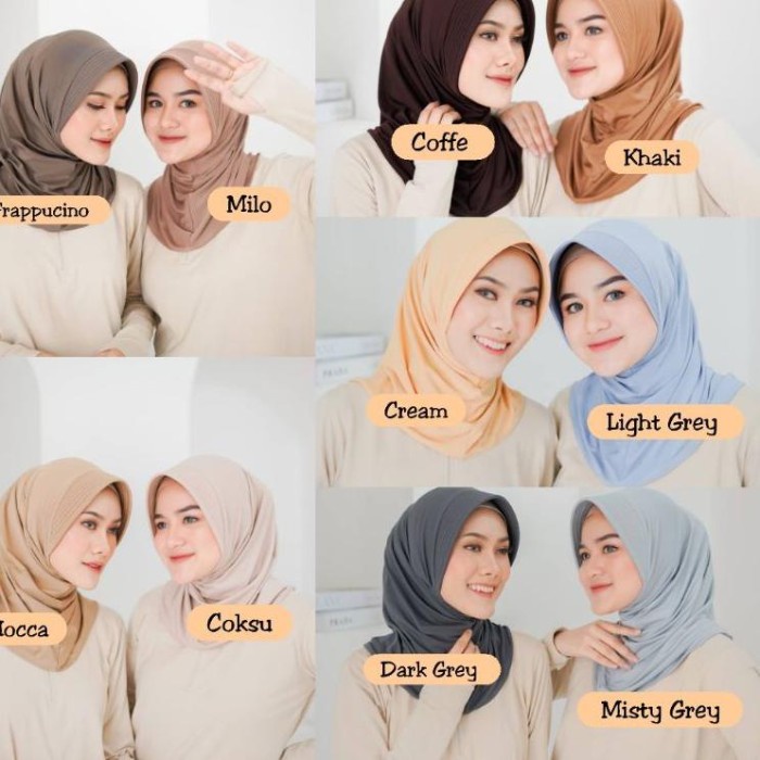 Hijab Sporty / Hijab Instant / Hijab Sporty Olah Raga Spandek Bergo Polos