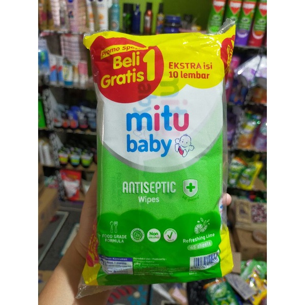 Tisu Basah isi 2 Mitu Baby fresh &amp; Clean blue Blossom Berry 50s x 2pck